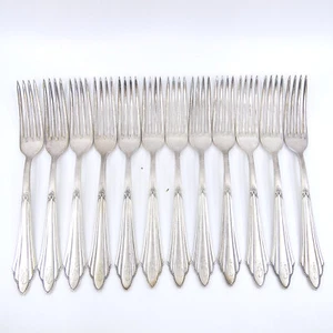 FACHER by WMF Antique German Silverplate 12 Dinner Fork Set Mono "SM" - Picture 1 of 7