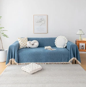 Couch Slipcover Dog Sofa Covers Boho Couch Cover for Dogs Blue Sofa Throw Cover - Picture 1 of 7