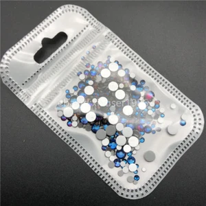 46 colors 2-5mm 400pcs Nail Art Rhinestones Crystal Gems 3D Tips DIY Decoration - Picture 1 of 58