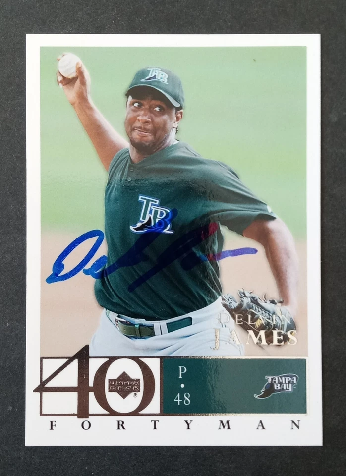 2003 Upper Deck (40 man) SIGNED: Delvin James, DEVIL RAYS #98 - Image 1 of 1