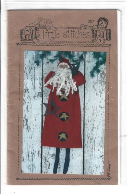 Santa and Crow 22" Primitive Santa Sewing Pattern  Little Stitches Sew Paint etc - Image 1 of 2