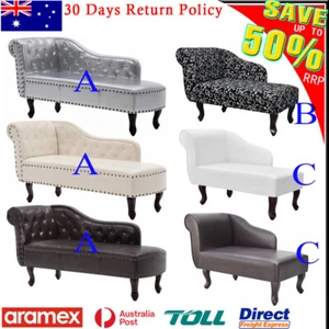 Chaise Longue Lounge Sofa Bed Couch Seat Recliner Artificial Leather/Fabric - Picture 1 of 42