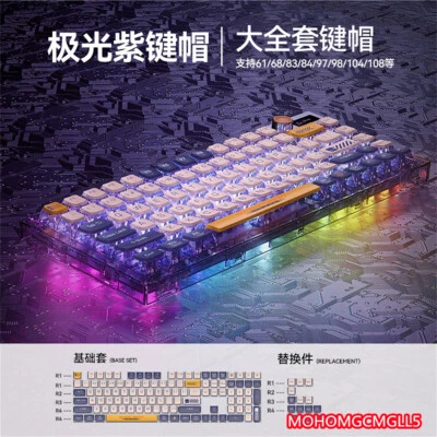 Aurora Theme keycaps W/ 4 Sides Translucent Pudding Keys for Mechanical Keyboard - Image 1 of 4