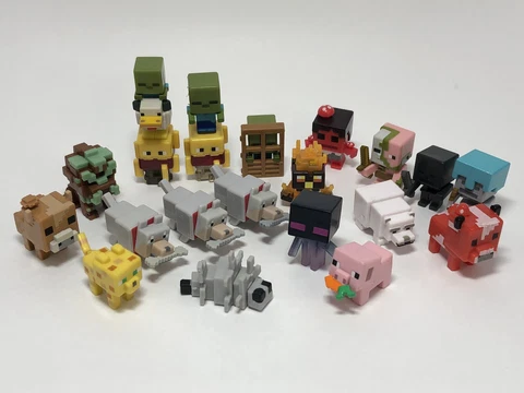 LOT OF 20 Mattel Minecraft Mini Figures 1" Toy Series ENDERMAN Zombie RARE Game Cover