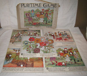 SCARCE VINTAGE 1912 “PLAYTIME GAME” IDEAL BOOK BUILDERS CHICAGO.  5 METAMORPHIC
