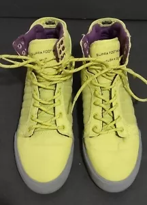 Supra Skytop Muska 001 Neon Yellow Green Purple High Top Skater  Women's Size 10 - Picture 1 of 12