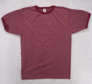 Camiseta de Colección Años 70 80 Timbre en Blanco Camiseta Raglán Hecha en EE. UU. 50/50 Talla L Granate - Imagen 1 de 8