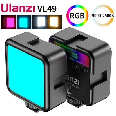 Ulanzi VL49 RGB Pocket LED Video Fill Lamp On Camera Vlog Photography Lighting D - Image 1 of 4