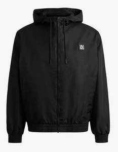 Hugo Boss Water-Repellent Hooded Jacket Mens Medium Black RRP £269 - Picture 1 of 5