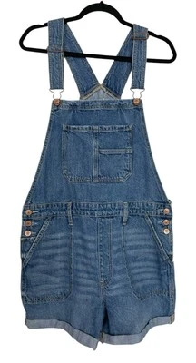 Nuevo con etiquetas Mono corto de mezclilla lavado medio American Eagle con puños talla grande Foto 1 de 4