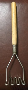 Vintage Commercial Kitchen Heavy Duty Potato Masher 17” Metal Wood - Picture 1 of 3