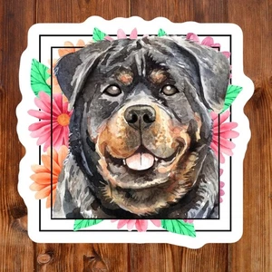 Süßer wasserdichter wetterfester Vinylaufkleber | Rottweiler Rottie Hund | Welpe - Bild 1 von 8