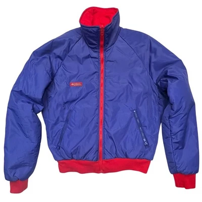 Chaqueta Columbia Sportswear Vintage Retro Años 80 Reversible Azul Rojo Cremallera Talla M Foto 1 de 4