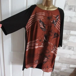 BOUTIQUE ● size 20 ● black brown long blouse top tunic women's ladies - Picture 1 of 6