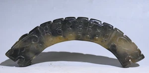 5.3''China Hongshan Culture Old Jade Carving Dragon Loong Beast Statue Sculpture - Picture 1 of 10