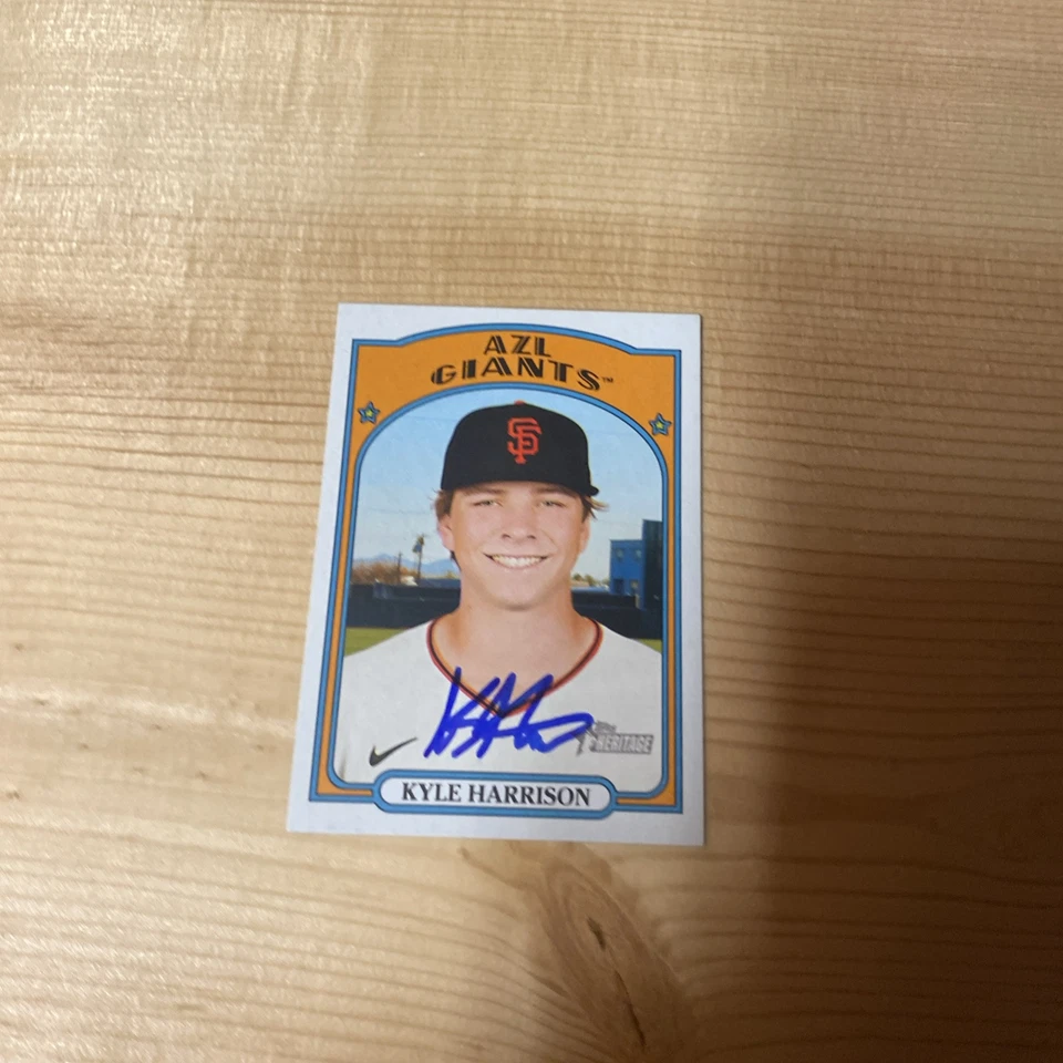 Kyle Harrison Autographed 2021 Heritage Minors Baseball Card! Rookie! Giants!  - Image 1 of 1