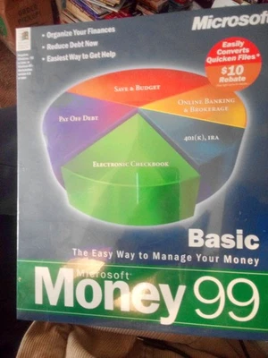 MICROSOFT Vintage Money 99 Basic for Windows Original Retail CD NEW SEALED - Image 1 of 4