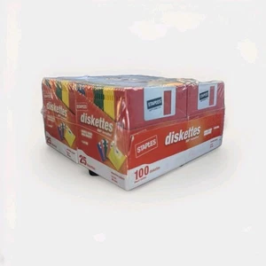 SEALED case of 100 Double Sided High Density 1.44 MB Colored Diskettes 3.5in NEW - Afbeelding 1 van 2
