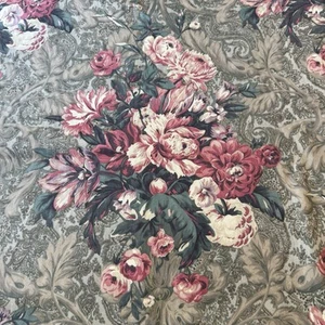 VTG Raymond Waites Mill Creek Floral Rose Bouquet Leaf Scroll 54” 2 1/8 Yards - Picture 1 of 8