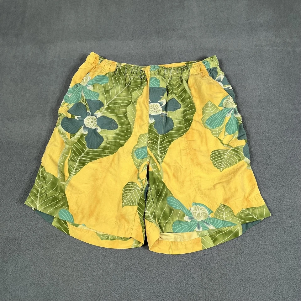 Tommy Bahama Bañador Para Hombres Pequeño Amarillo Verde Floral Nylon Board Shorts Playa Foto 1 de 4