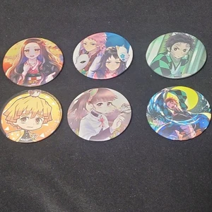 Lot Of 6 2" Demon Slayer Anime Can Badges - Picture 1 of 8