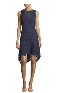 NWT $398 JOIE Bridley Lace High-Low Dress in Navy Size 2  - Picture 1 of 3