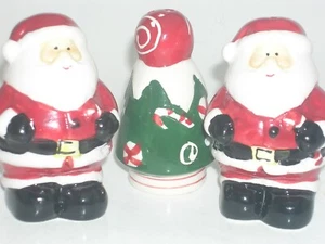 Holiday Santa Claus (2) & Christmas Tree Salt and Pepper Shaker Set  - Picture 1 of 11