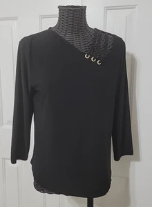 NWT NINE WEST Womens Black Top N - Picture 1 of 8