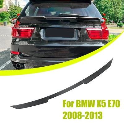 Carbon Fiber Look Rear Trunk Lip Spoiler Middle Lip For BMW X5 E70 2008-2013 ABS — 第 1/4 张图片