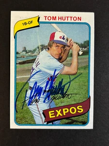 Tom Hutton Expos Signed 1980 Topps Baseball Card #427 Auto Autograph 4 - Picture 1 of 2