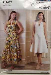 R11482 VOGUE PATRÓN DE COSTURA MISSES 8 10 12 14 16 UNCUT FIT AND FLARE DRESS - Imagen 1 de 1