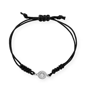 Pulsera con Diamantes en Oro Blanco 18k con Cierre Ajustable Macramé Artesanal - Imagen 1 de 7