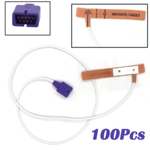 100Pcs Compatible with Nellcor MAX-A MAX-N Neonate/Adult Disposable SpO2 Sensors - Picture 1 of 19