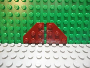 Lego 2 Dark Red 3x3 wedge base plate with cut corner wings ship NEW - Picture 1 of 1