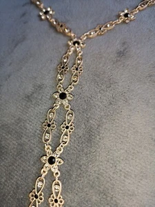 Vintage Necklace Flowers Crystal - Picture 1 of 9