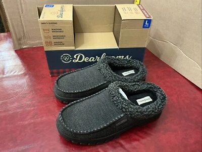 Zapatillas de mocasín de piel de oveja genuinas Dearfoams para hombre talla L (11-12) gris Foto 1 de 4