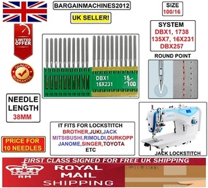 BROTHER,JUKI,JACK L/STITCH DBX1 287WH 16X231 S=100/16 INDST SEWING MCHINE NEEDLS - Picture 1 of 3