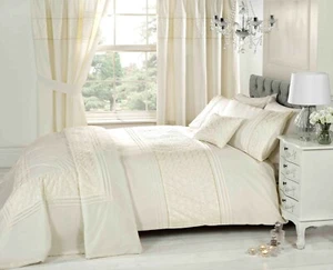 EVERDEAN Floral Embroidered Double Duvet Cover And Pillowcase Cover Size Set - Picture 1 of 4