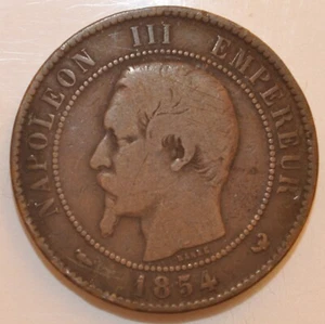 1854 W France 10 centimes - Picture 1 of 2