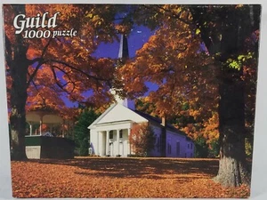 Whitman Vintage Guild 1000 pc Puzzle "SUNLIT CHURCH, VERMONT" New Sealed - Bild 1 von 6