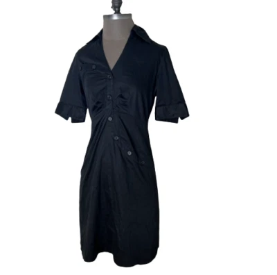 Vestido Etcetera Mujer Negro Cuello Botón Delantero Talla 2 Foto 1 de 4