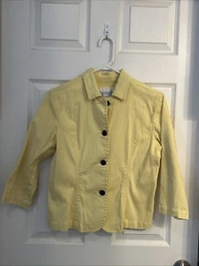 Chadwicks Yellow Cotton Denim Trucker Style Jacket Size 8 Stretch - Picture 1 of 4