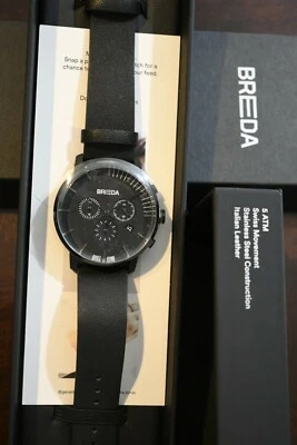 BREDA PHASE CHRONOGRAPH WATCH - Swiss Movement, Italian Leather Band, BRAND NEW - Image 1 of 4