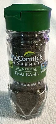 McCormick Gourmet THAI BASIL New SEALED Spice Glass Jar 0.62 Oz. BB July 2023 - Image 1 of 4