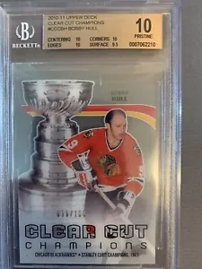 2010-11 Upper Deck Clear Cut Champions Bobby Hull BGS 10 Pop 1 - Picture 1 of 1