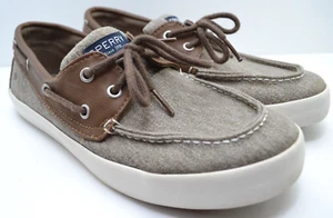 Sperry Tuck Jr Boat Shoes Kids Size 5M Memory Foam Lase Up Fabric Upper - Picture 1 of 11