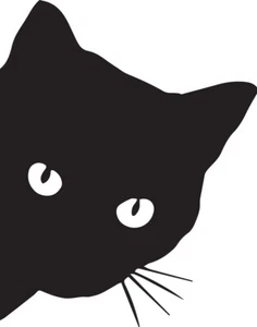 Cat Peeking Side Vinyl Decal 6 inches tall - Picture 1 of 1
