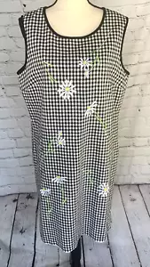 NUEVO Ultra Vestido Nueva York Lino Gingham Floral Bordado Espalda Sin Mangas Cremallera 16 - Imagen 1 de 19