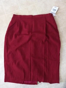 Neu mit Etikett Norton Mcnaughton Damengröße 12 rot gerade gefüttert Schlitzrock - Bild 1 von 3