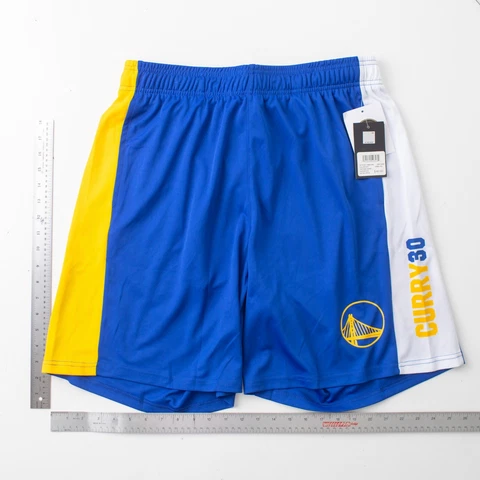 Golden State Warriors Basketball Shorts Mens L Stephen Curry Blue Yellow White Cover